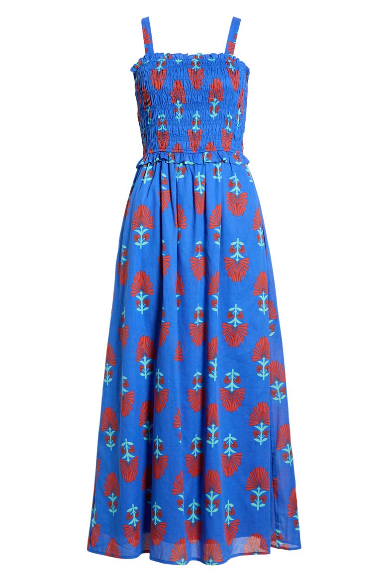 Riela Floral Cotton Sundress, Alternate, color, BLUE-RED