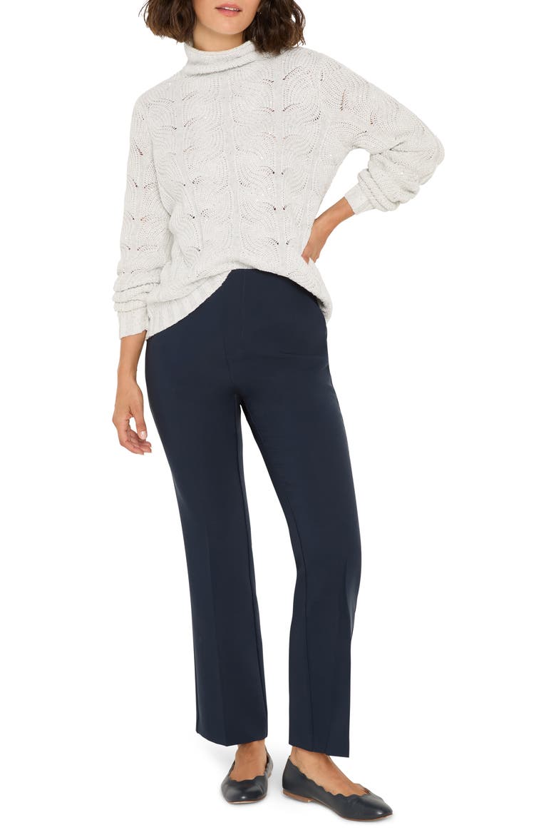 Sparkle Cable Stitch Cotton Blend Sweater, Alternate, color, REFLECTION