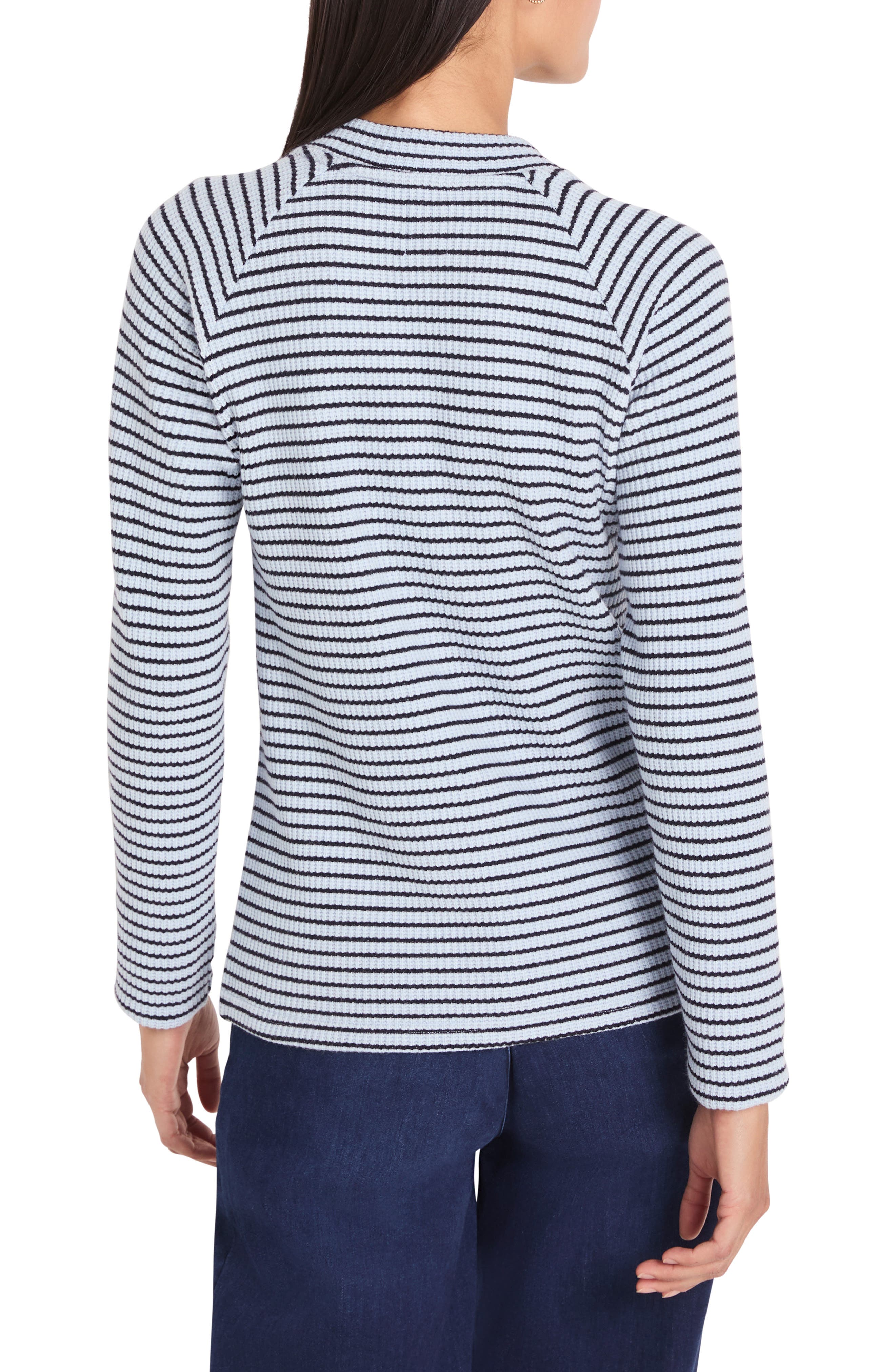Stripe Thermal Split Neck Long Sleeve Top - image 2