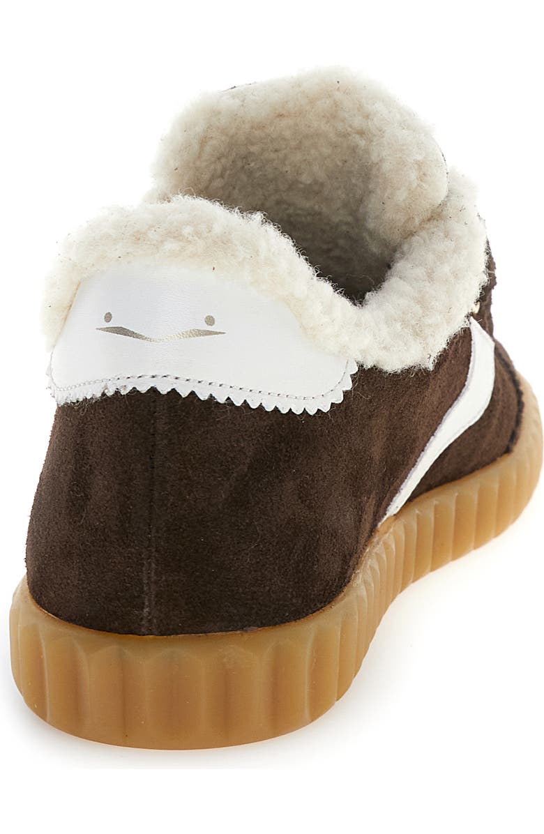Voile Blanche Ines Faux Shearling Sneaker, Alternate, color, Dk Brown