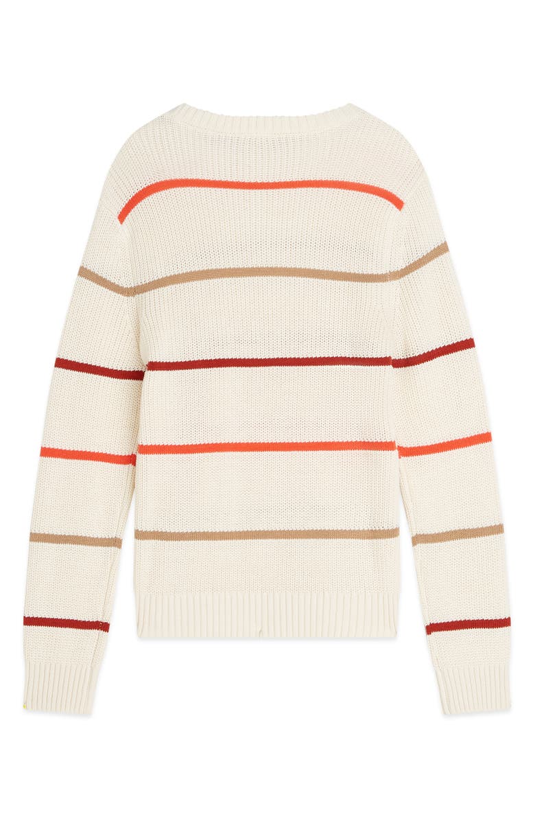 Scotch & Soda Kids' Stripe Crewneck Cotton Blend Sweater, Alternate, color, Eggnog