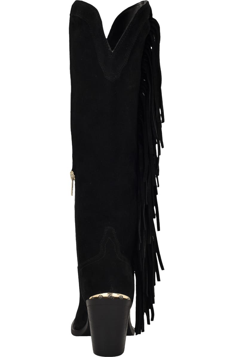 GUESS Sashlee Pointed Toe Western Boot, Alternate, color, Black