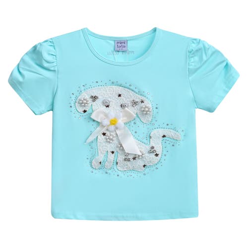 Mimi Tutu Puppy-appliqué T-shirt In Blue