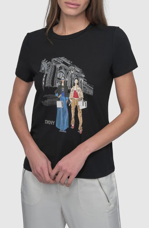 Met Stairs Coversational Graphic T-Shirt