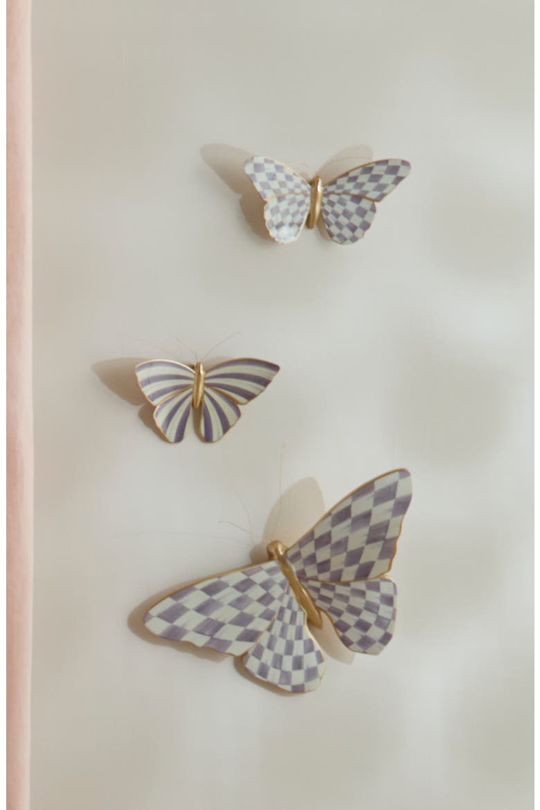 Violet Check Butterfly Wall Decor, Alternate, color, VIOLET