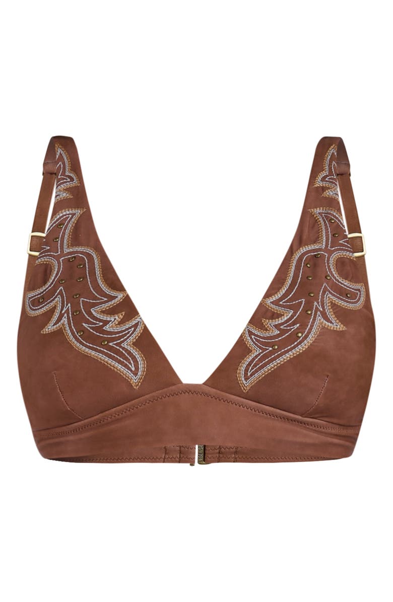 L'AGENCE Lexie Bolero Bikini Top, Alternate, color, Bronze