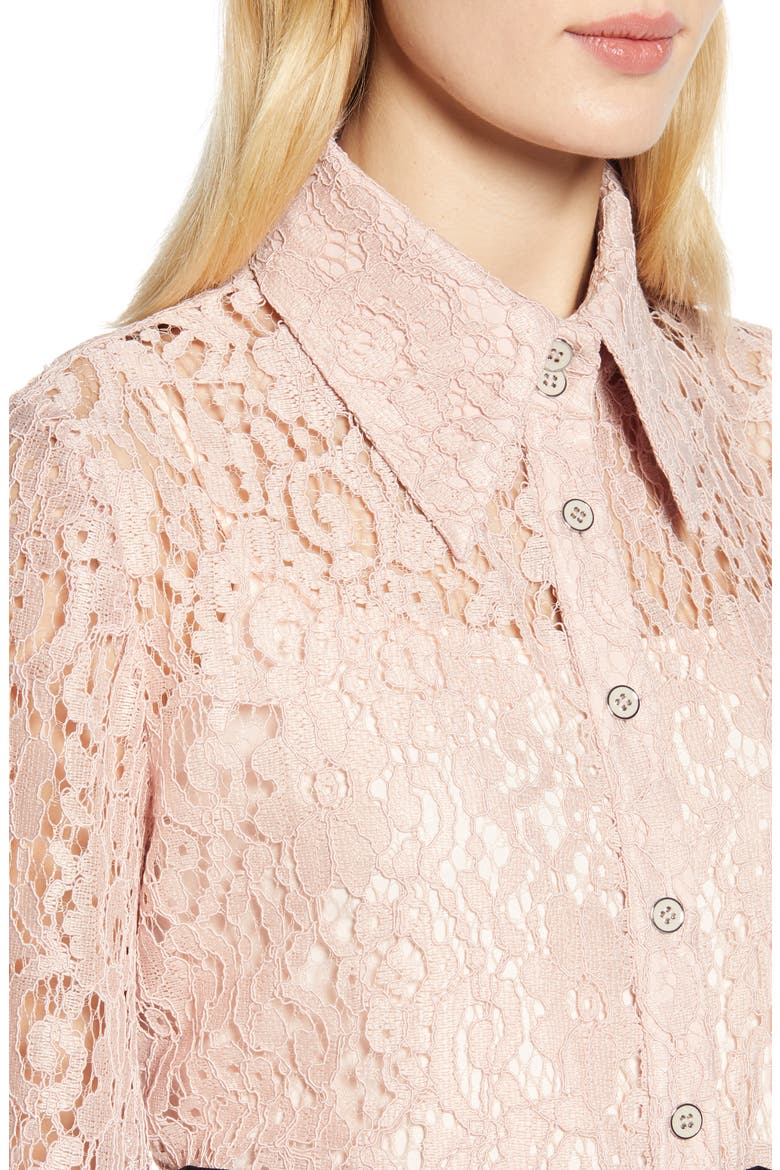 x Atlantic-Pacific Collared Lace Top (Nordstrom Exclusive), Alternate, color, PINK SMOKE