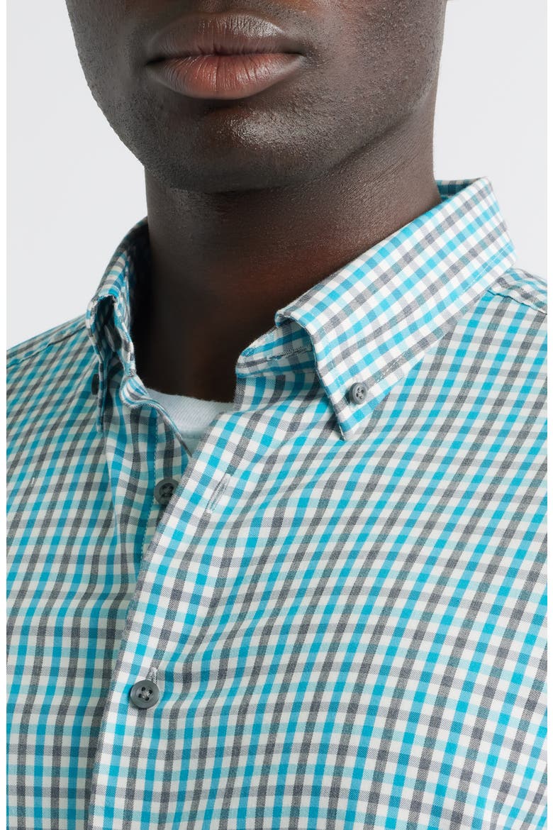 Kirtland Check Stretch Button-Down Shirt, Alternate, color, MALIBLU