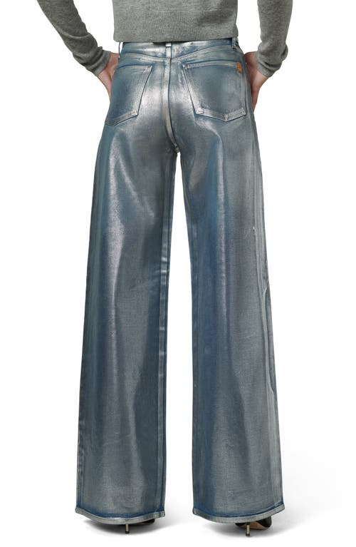 Joe's The Mia Metallic High Waist Wide Leg Jeans In Silver