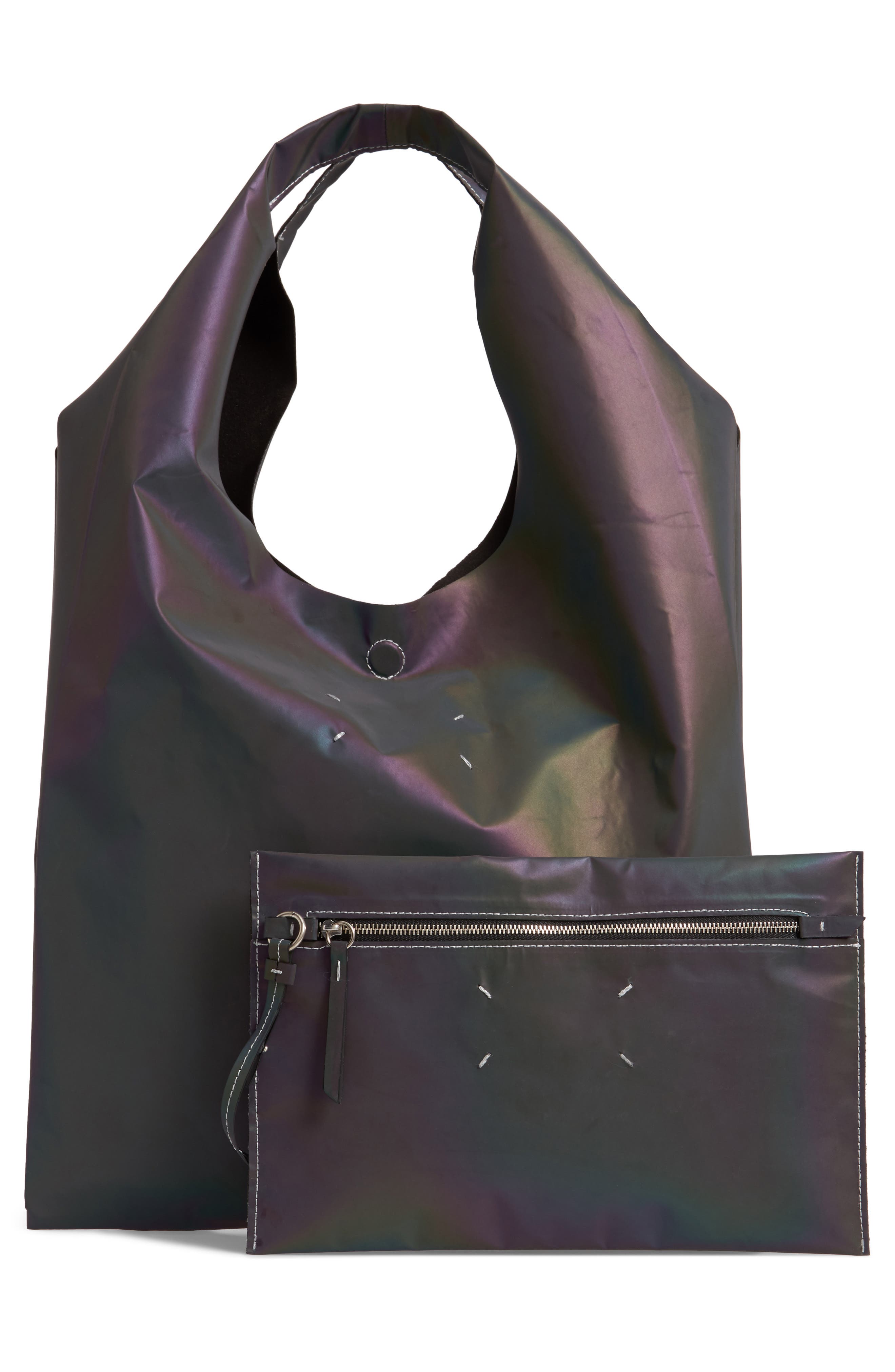 Maison Margiela Reflective Logo Tote, Alternate, color, 
