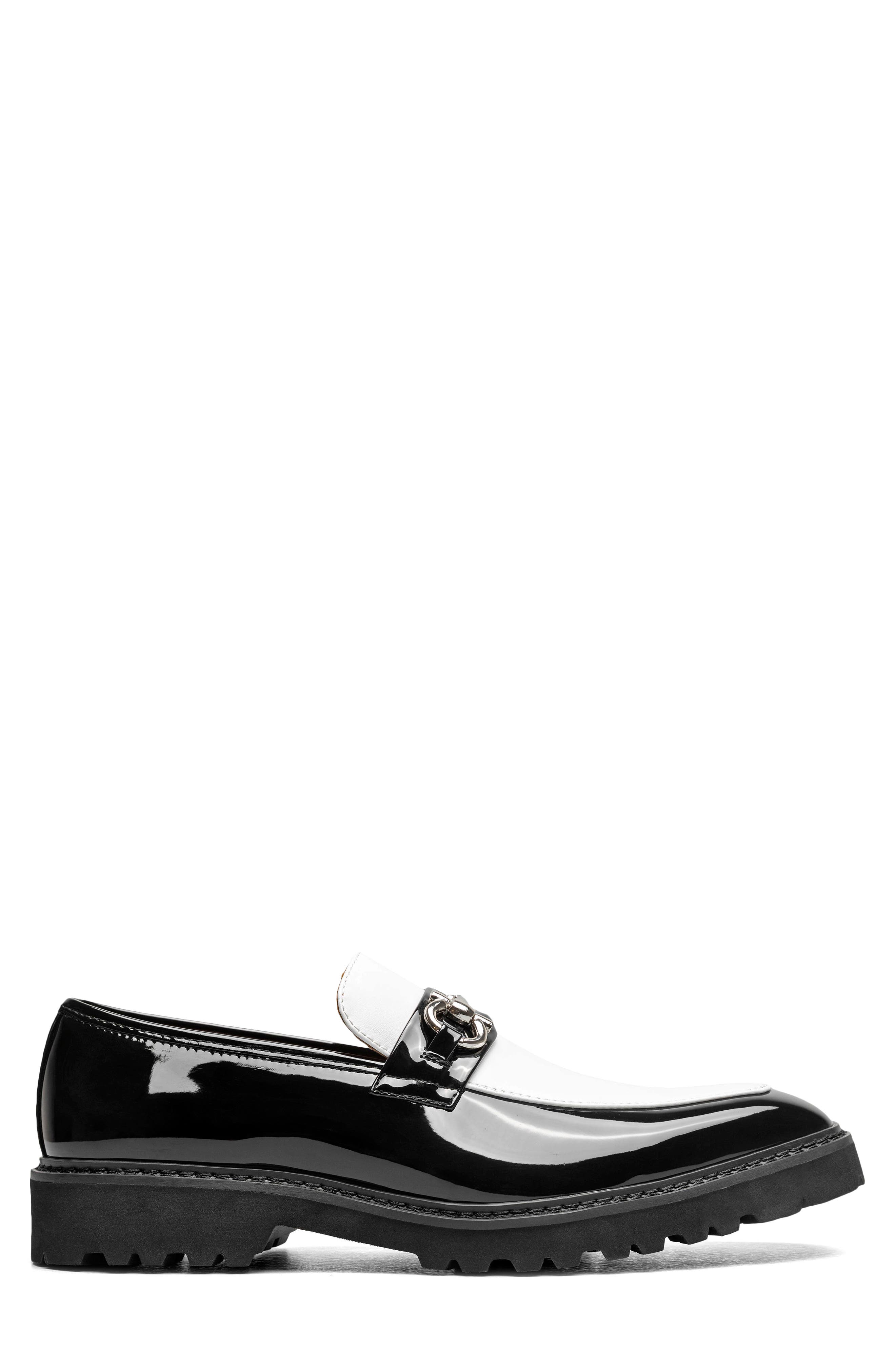 Carabello Moc Toe Bit Loafer, Alternate, color, BLACK/ WHITE