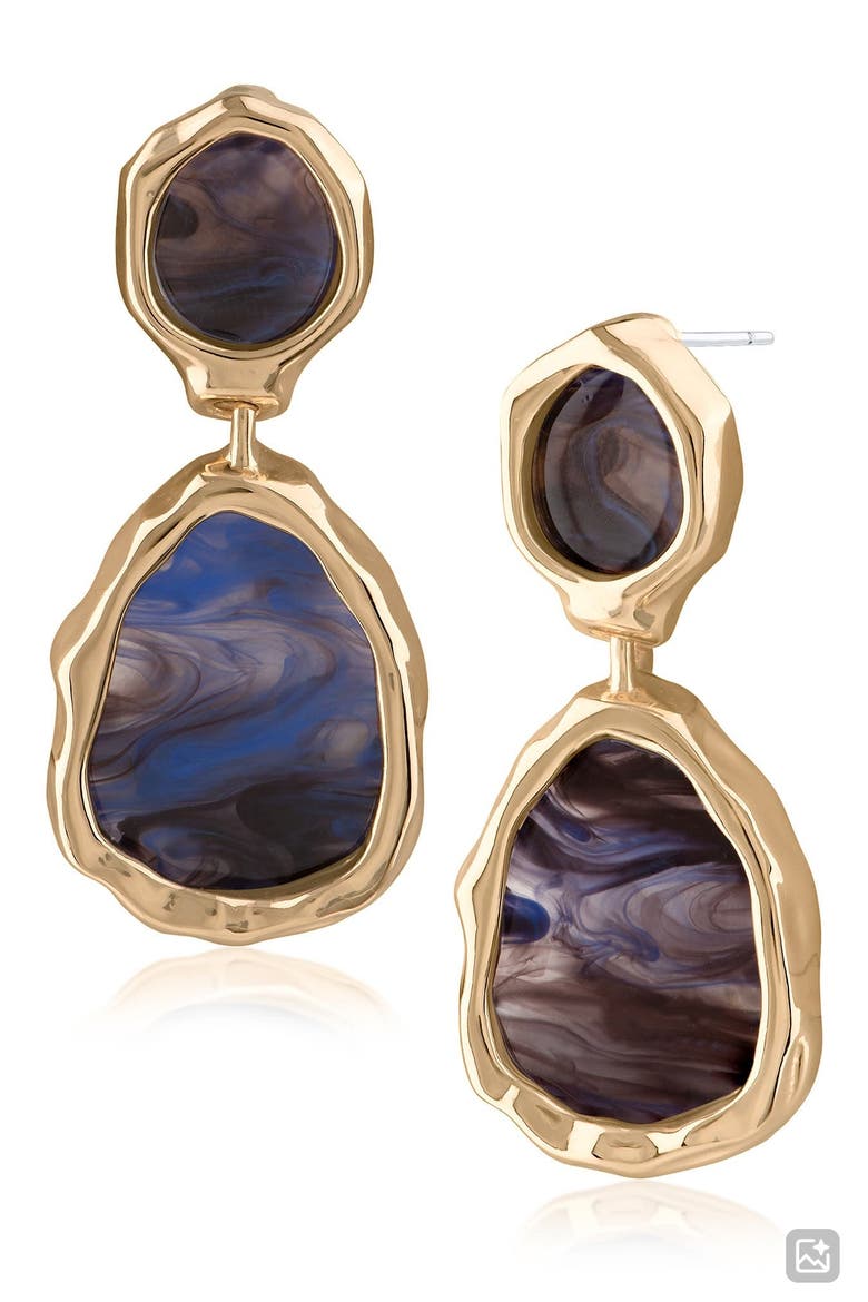 Resin Molten Drop Earrings (Nordstrom Exclusive), Main, color, BLACK/ GOLD