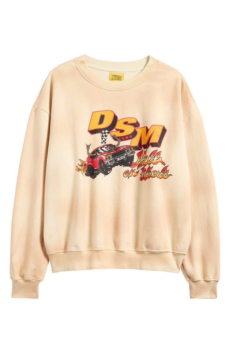 DIET STARTS MONDAY Hell on Wheels French Terry Sweatshirt, Alternate, color, Antique White