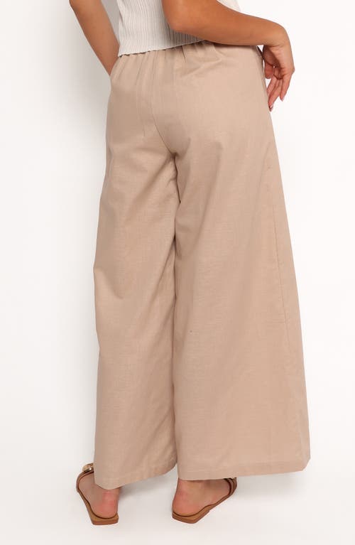 Petal And Pup Petal & Pup Sadie Cotton & Linen Wide Leg Pants In Brown