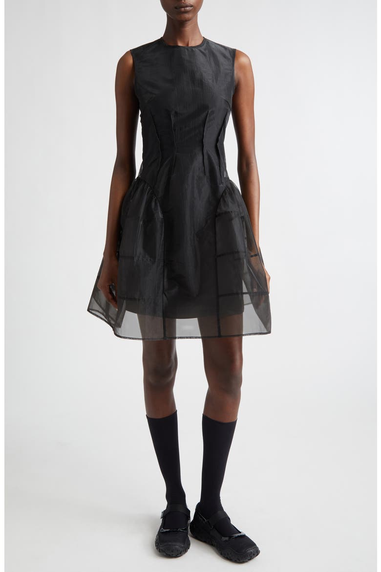 Claudie Liquid Myrtia Fit & Flare Dress, Main, color, BLACK LIQUID MYRTIA