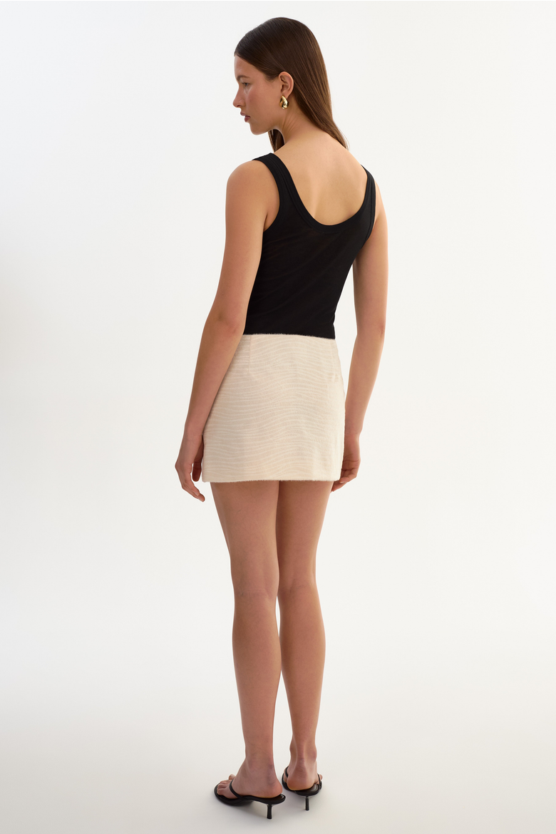 Olexa | Faux Hair Tiger Print Mini Skirt, Alternate, color, Ivory Tiger