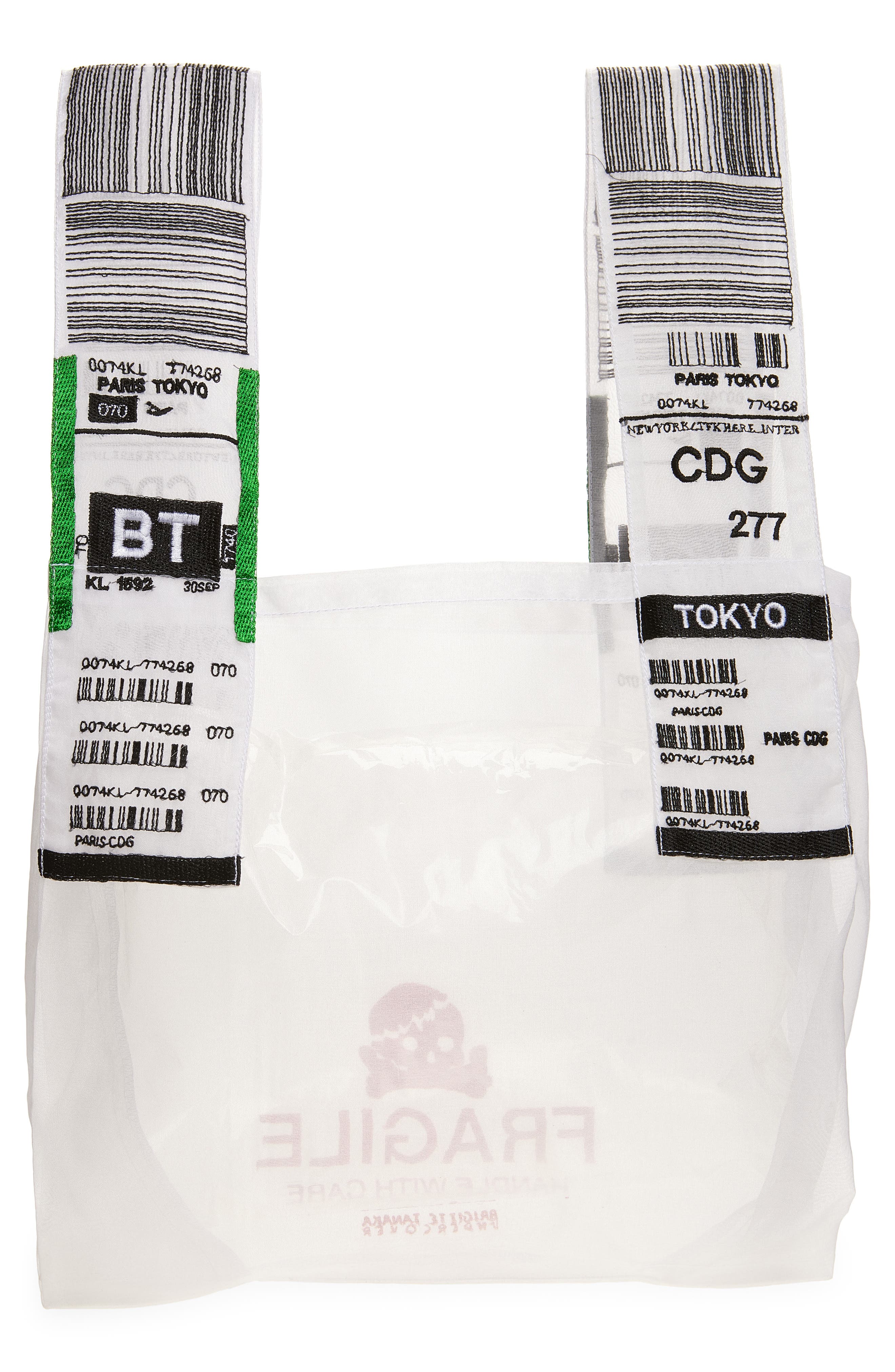 Undercover Fragile Embroidered Tote, Alternate, color, Off White