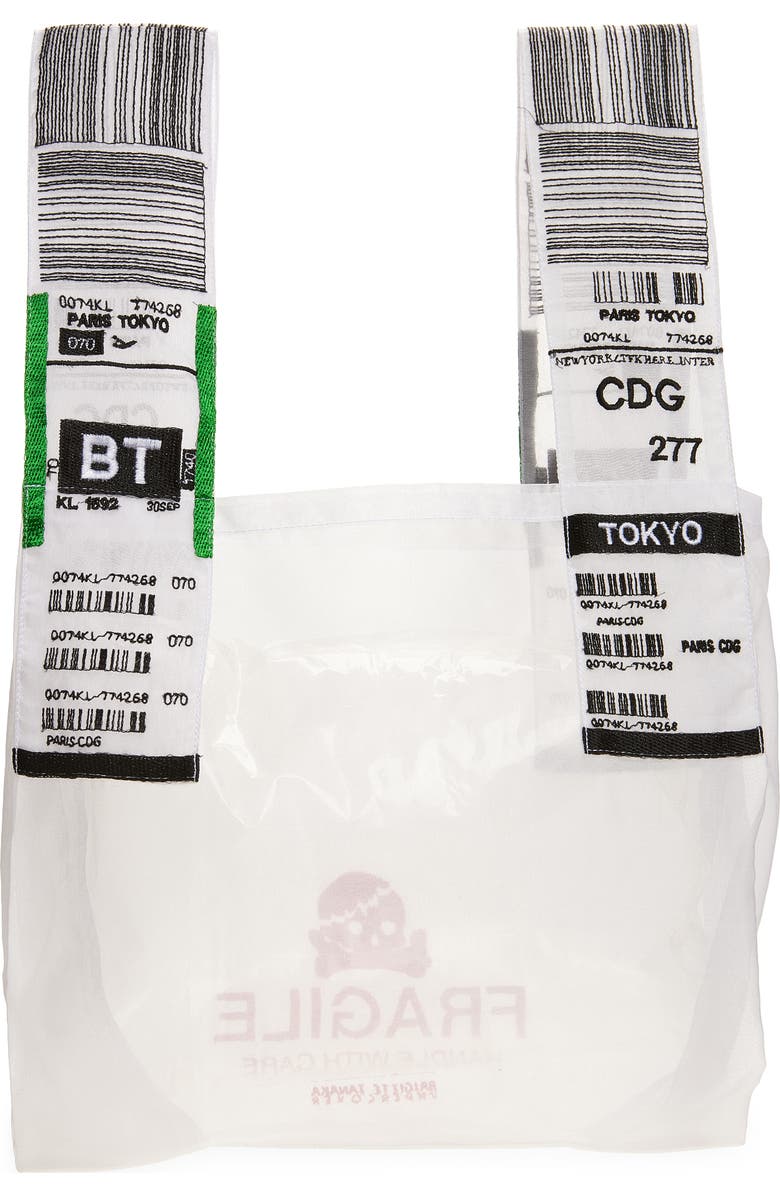 Undercover Fragile Embroidered Tote, Alternate, color, Off White