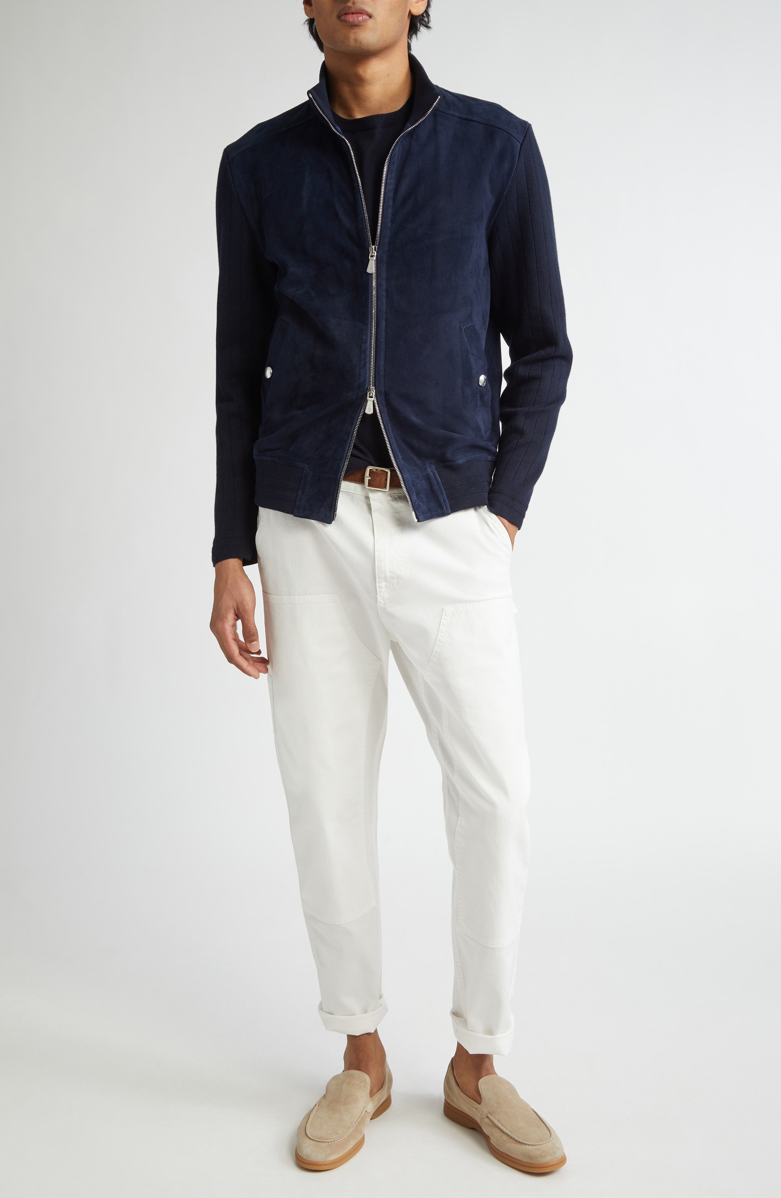 blue suede dress jacket Walters Suede Cropped Jacket in Light Blue Steel