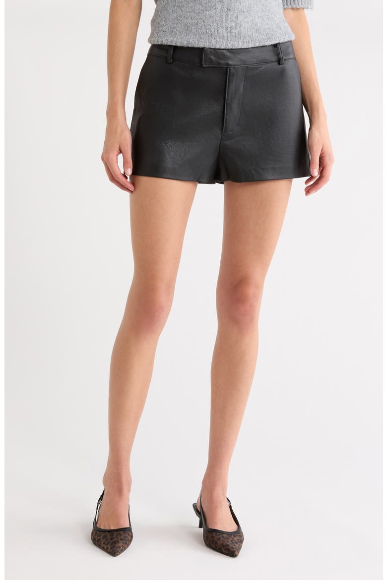 Angelina Faux Leather Shorts, Main, color, BLACK