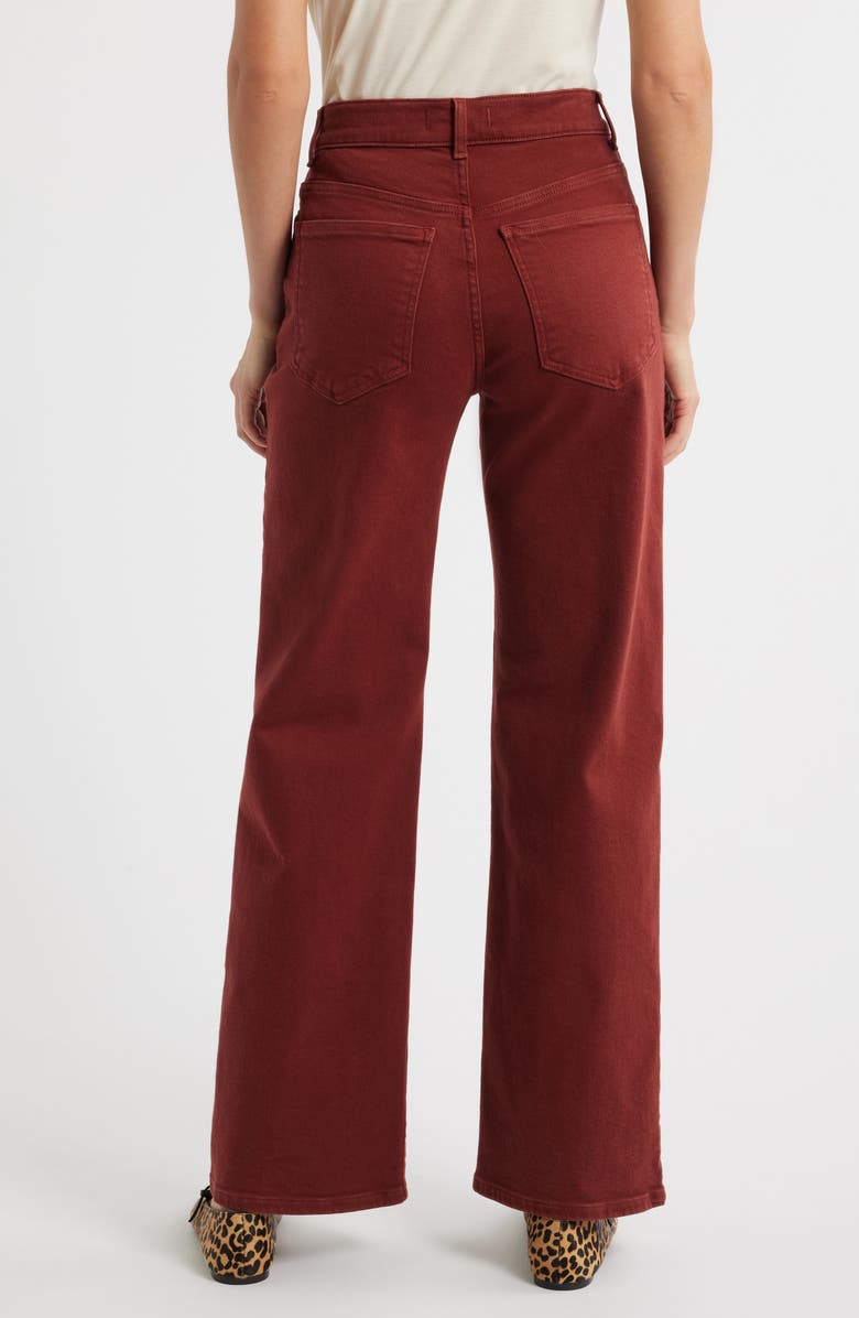 Madewell The Perfect Wide Leg Jeans, Alternate, color, Deep Redwood