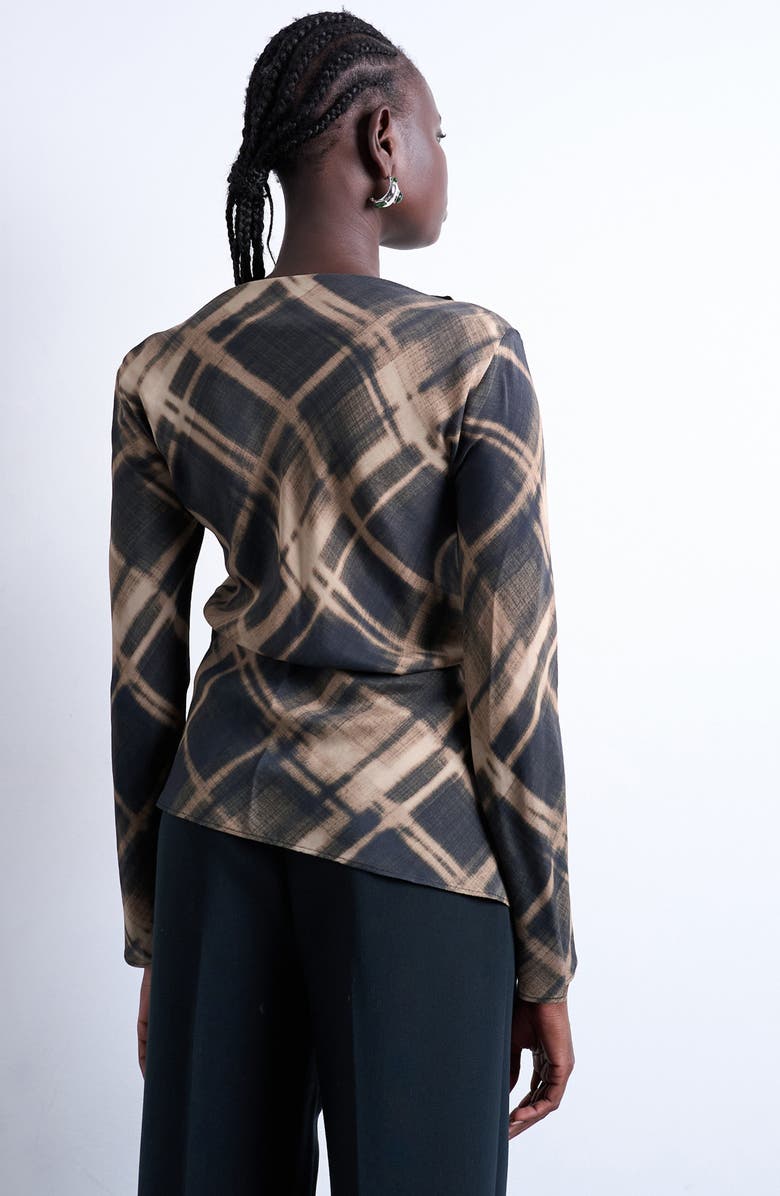 Topshop Print Asymmetric Top, Alternate, color, Navy Multi