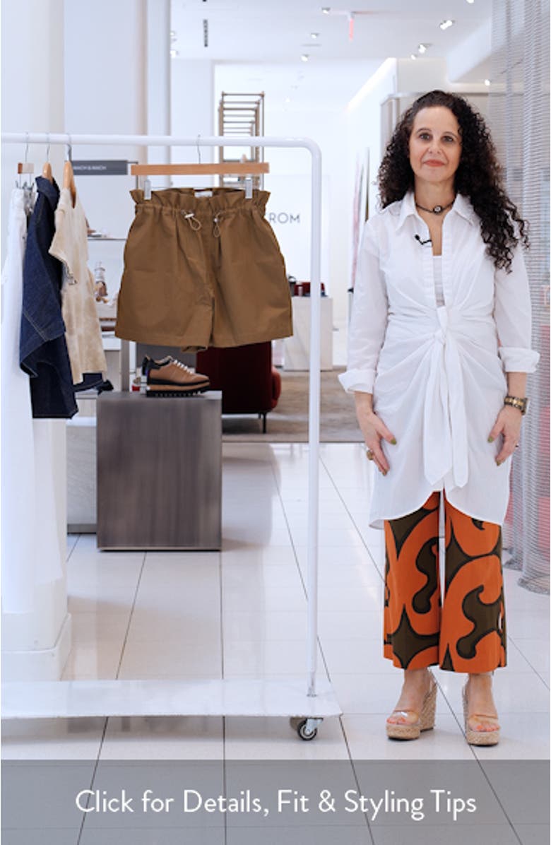 Lydia Toggle Waist Cotton Blend Shorts, sales video thumbnail