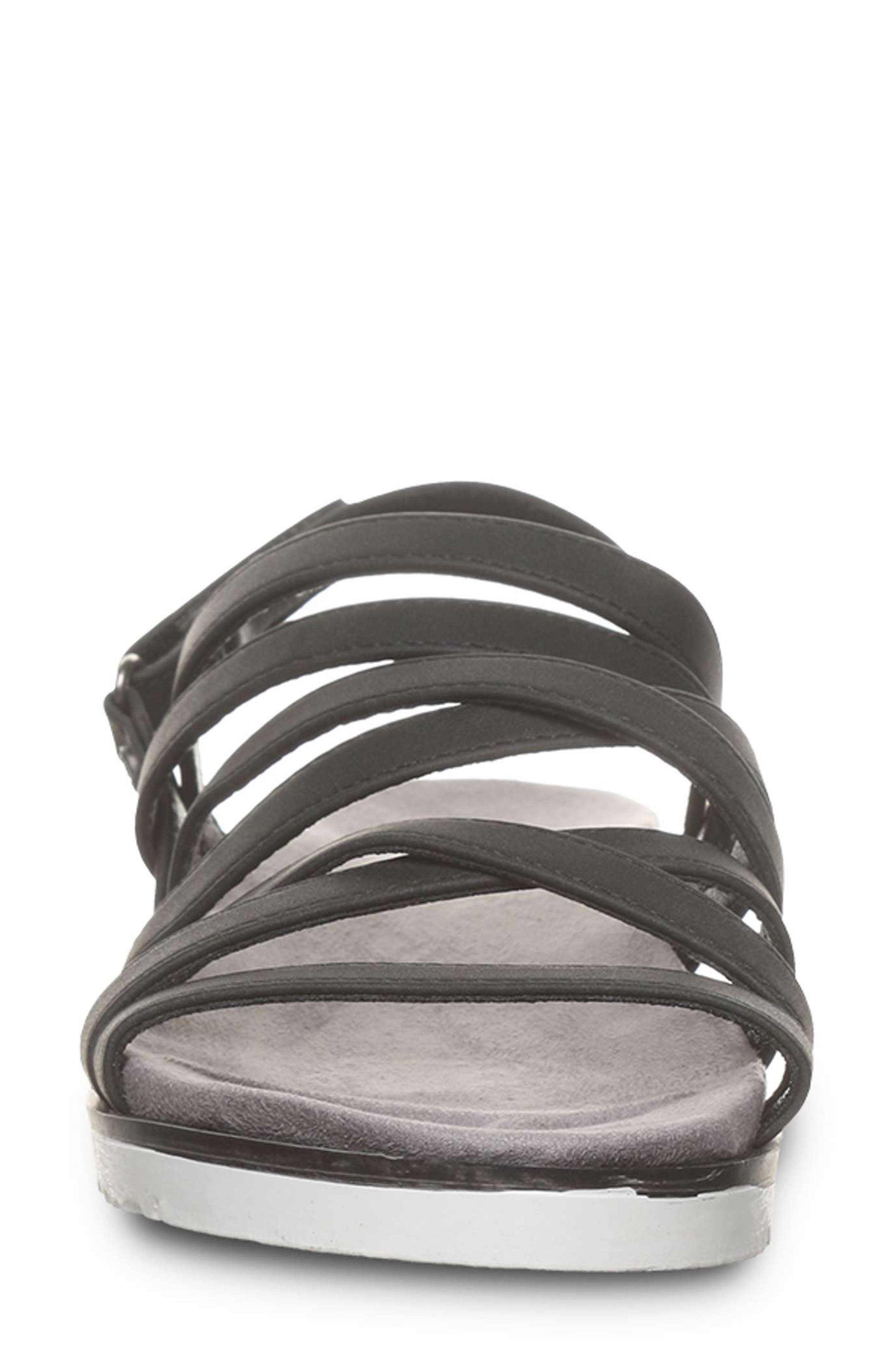 BEARPAW <p>Crete Faux Leather Sandal (Women)</p>, Alternate, color, Black