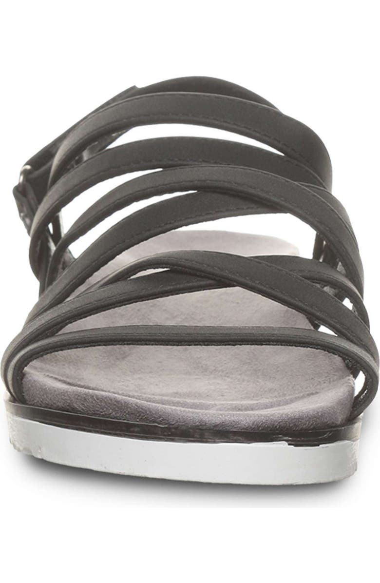 BEARPAW <p>Crete Faux Leather Sandal (Women)</p>, Alternate, color, Black