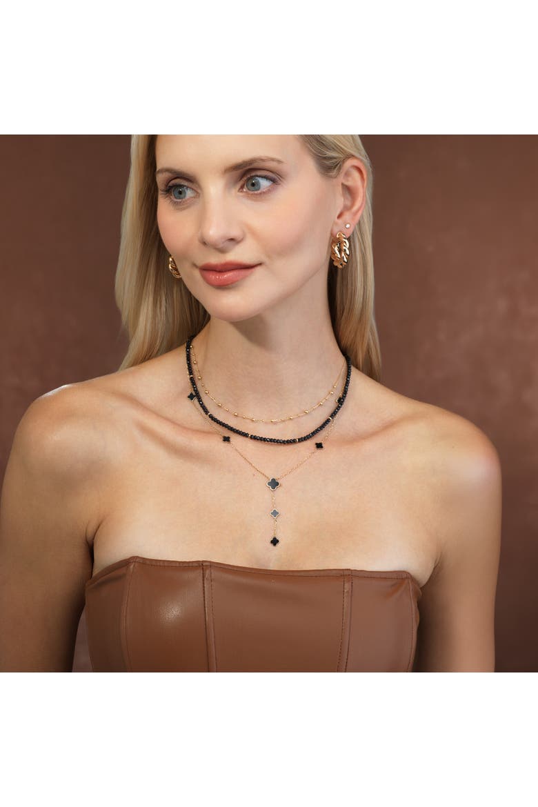 Black Spinel Bead Necklace, Alternate, color, Black Spinel