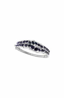 Sterling Silver Onyx Hinged Bangle Bracelet