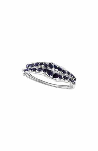 Sterling Silver Onyx Hinged Bangle Bracelet