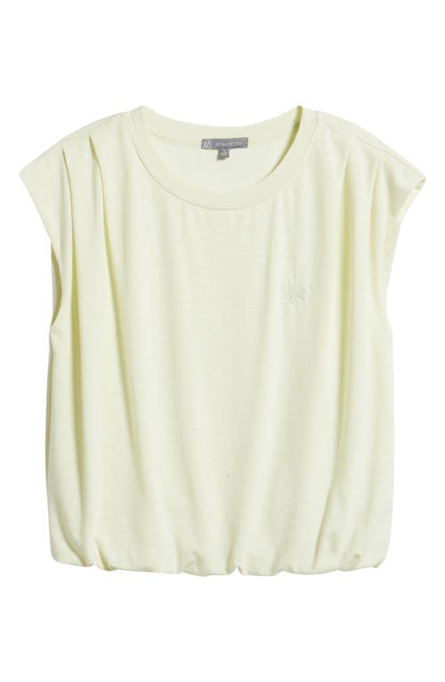 Wit & Wisdom Pleated Cap Sleeve T-shirt In Yellow