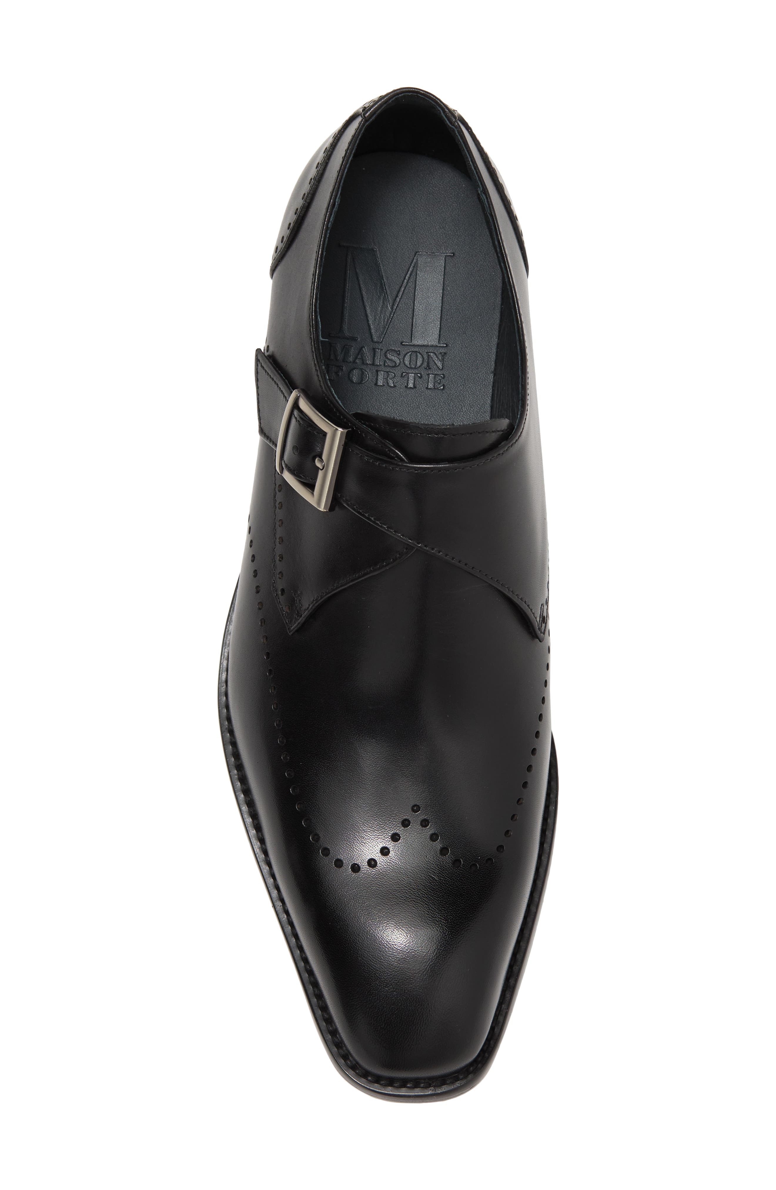 Maison Forte Carver Monk Strap Shoe, Alternate, color, Black