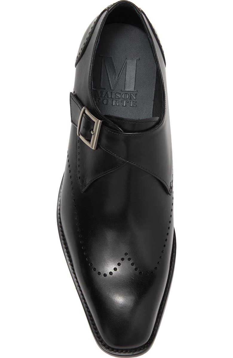 Maison Forte Carver Monk Strap Shoe, Alternate, color, Black