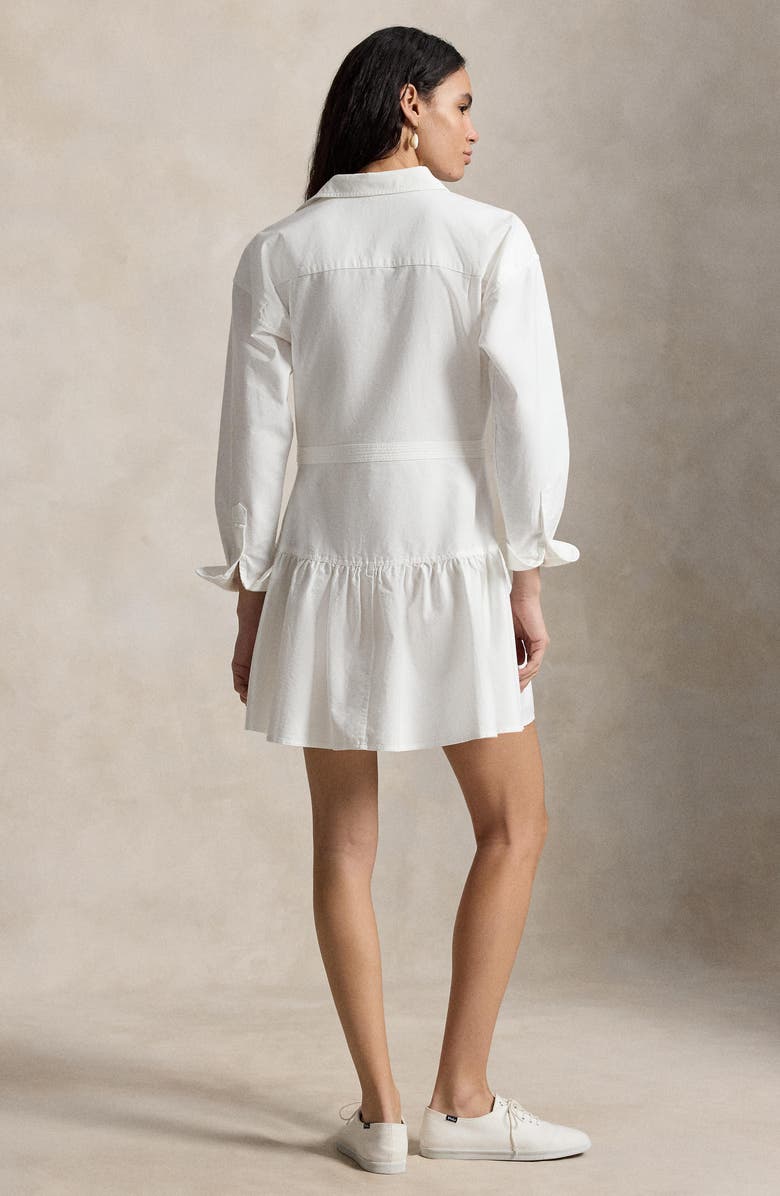 Polo Ralph Lauren Long Sleeve Panel Mini Shirtdress, Alternate, color, Bsr White