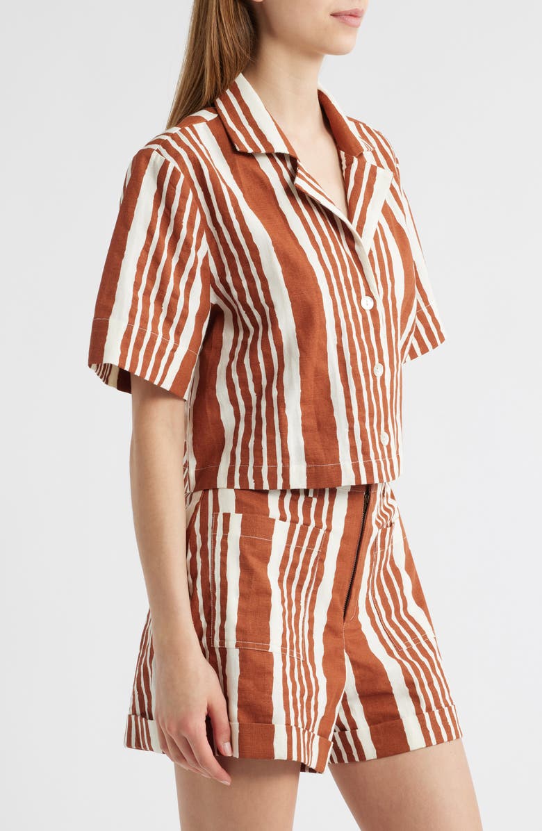 Cleobella Mizuki Stripe Woven Shirt, Alternate, color, Vecchio Stripe Print