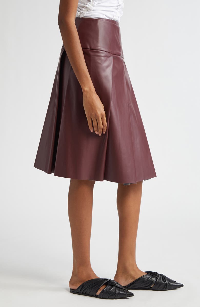 renaissance renaissance Linda Pleated Faux Leather Midi Skirt, Alternate, color, Deep Red