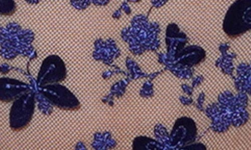 Huit Papillion Embroidered Tulle Bikini Briefs In Navy