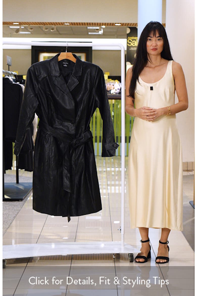 Briella Faux Leather Trench Coat video