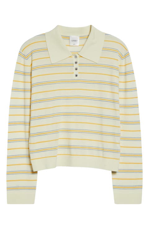 James Stripe Merino Wool Polo