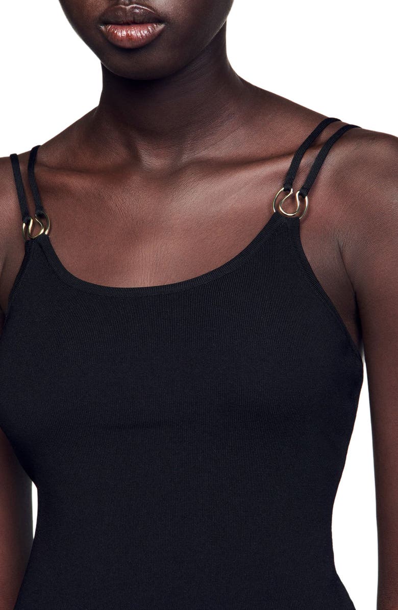 SANDRO Jewellery detail knit leotard, Alternate, color, 