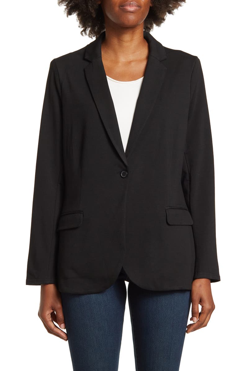 T Tahari One-Button Notched Lapel Shaped Blazer, Alternate, color, 