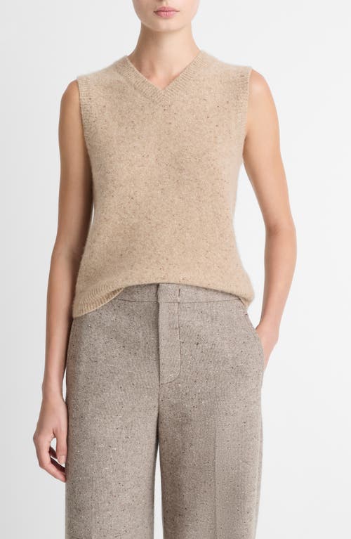 Vince Donegal Boiled Cashmere Sweater Vest In Brown