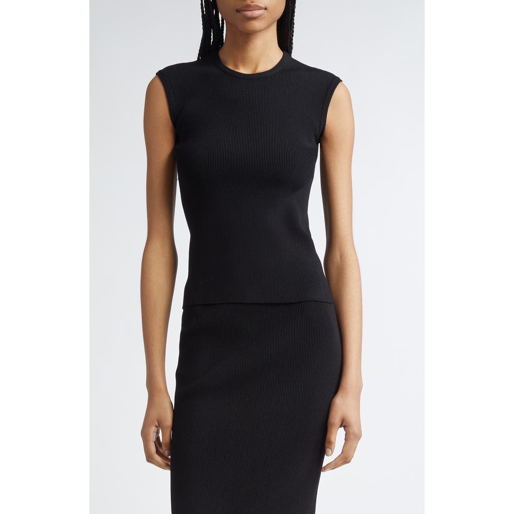 Partow Sable Rib Tank In Black