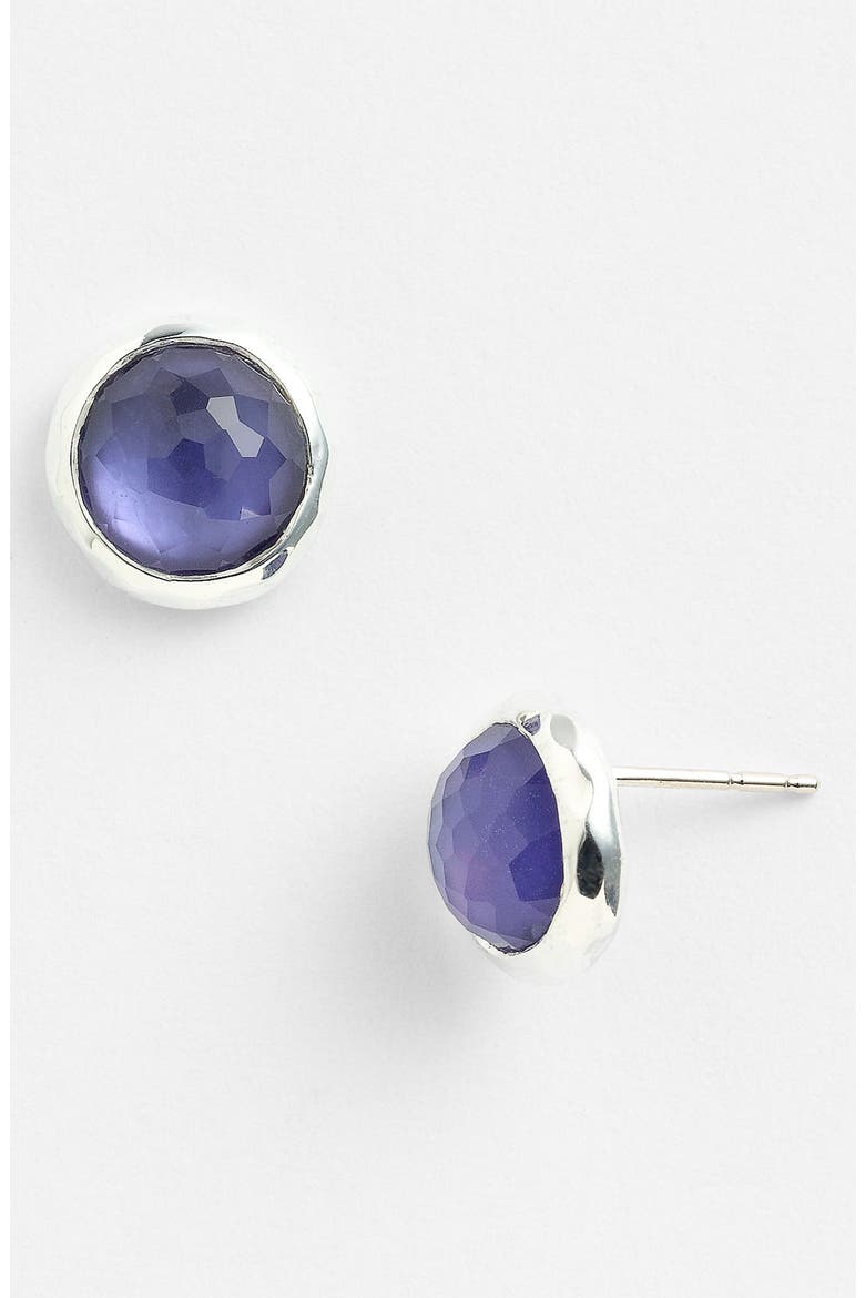 'Rock Candy' Semiprecious Stud Earrings, Main, color, ROCK CRYSTAL AND MOP
