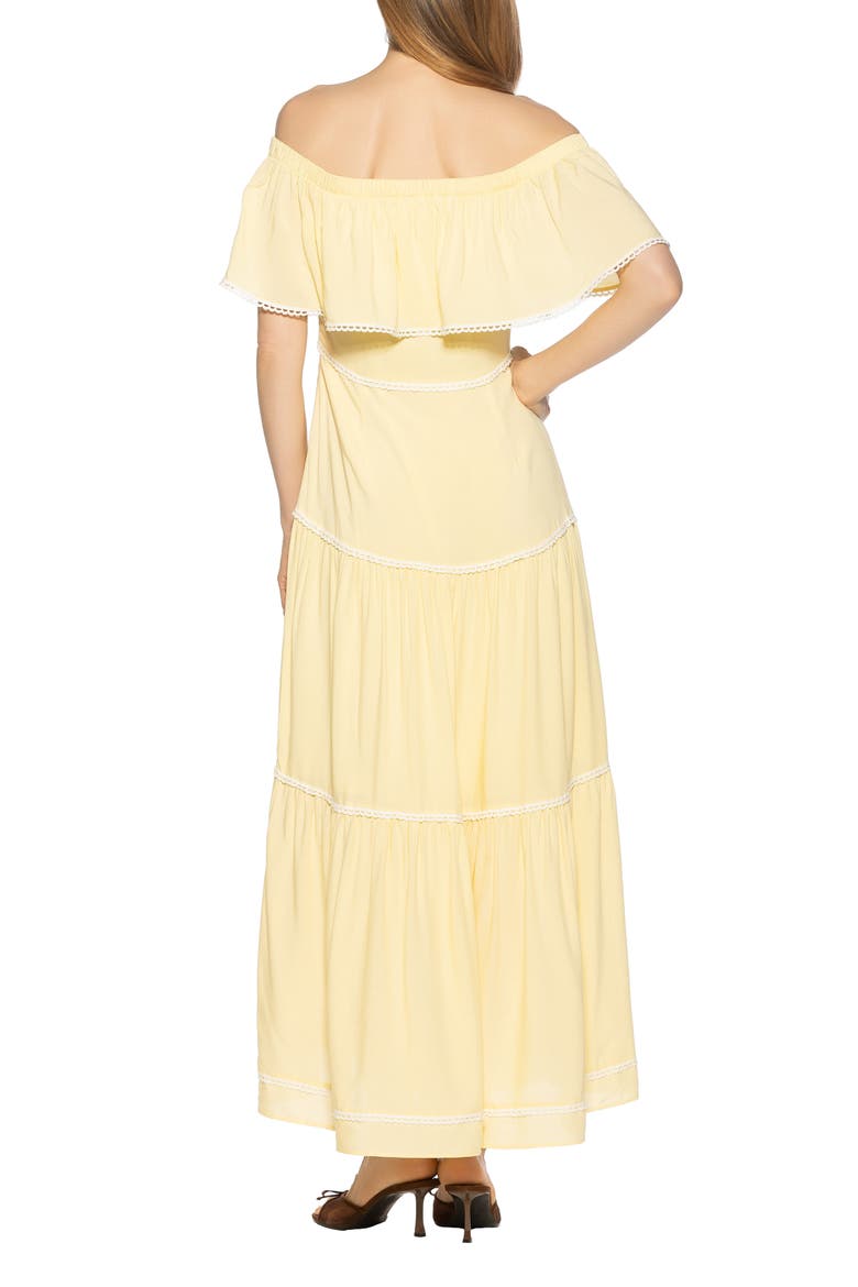 Esme Off the Shoulder Maxi Dress, Alternate, color, BUTTER YELLOW