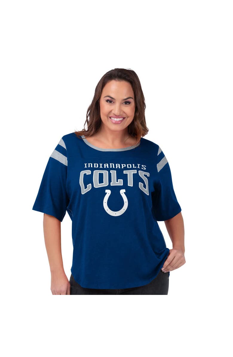 G-III 4HER BY CARL BANKS Women's G-III 4Her by Carl Banks Royal Indianapolis Colts Plus Size Linebacker T-Shirt, Main, color, Royal