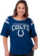 G-III 4HER BY CARL BANKS Women's G-III 4Her by Carl Banks Royal Indianapolis Colts Plus Size Linebacker T-Shirt