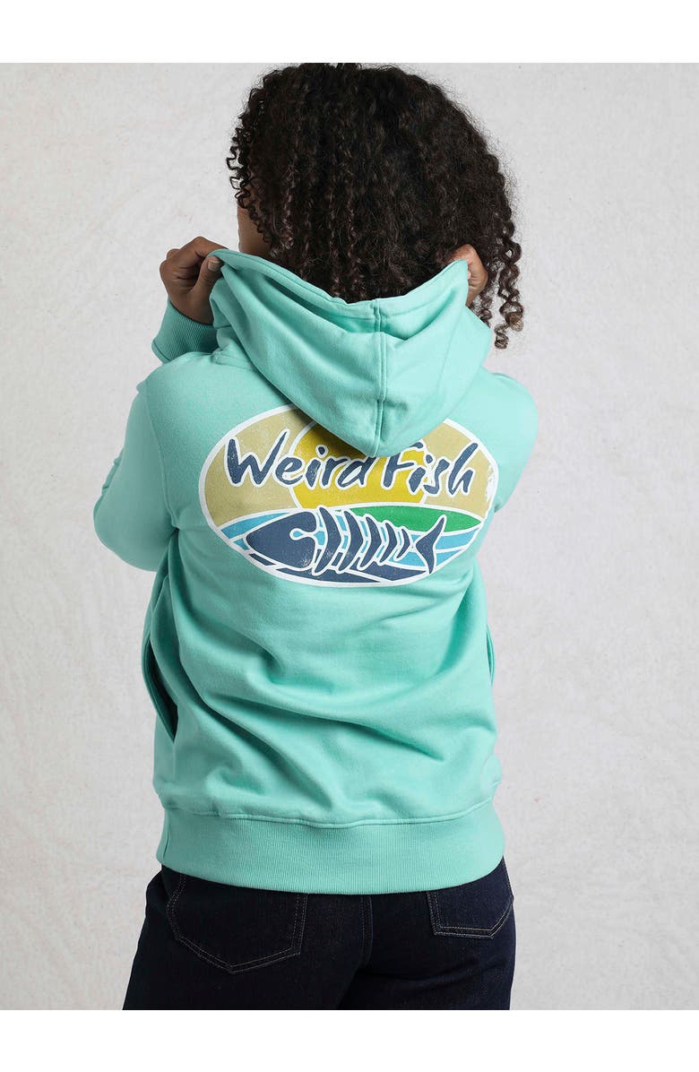 Weird Fish Back Print Popover Hoodie, Alternate, color, Aqua Marine